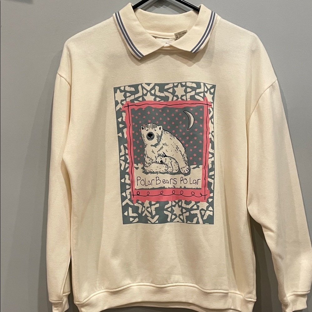 Cream Polar Bear Graphic Sweater